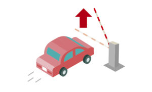 通行規制用 リモコン式遮断機の仕組み
02