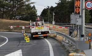 通行規制用遮断機　遠隔操作式遮断機