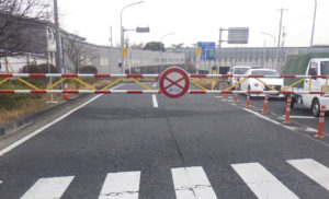 通行規制用遮断機　手動式遮断機